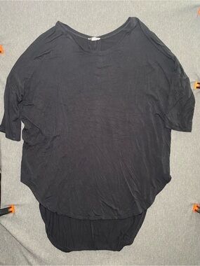 Anthropologie Floreat L Dark Grey Oversized Tunic Tee Top Rayon Blend